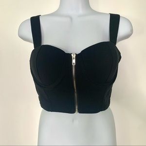 Haute Monde Black Zip Up Bustier